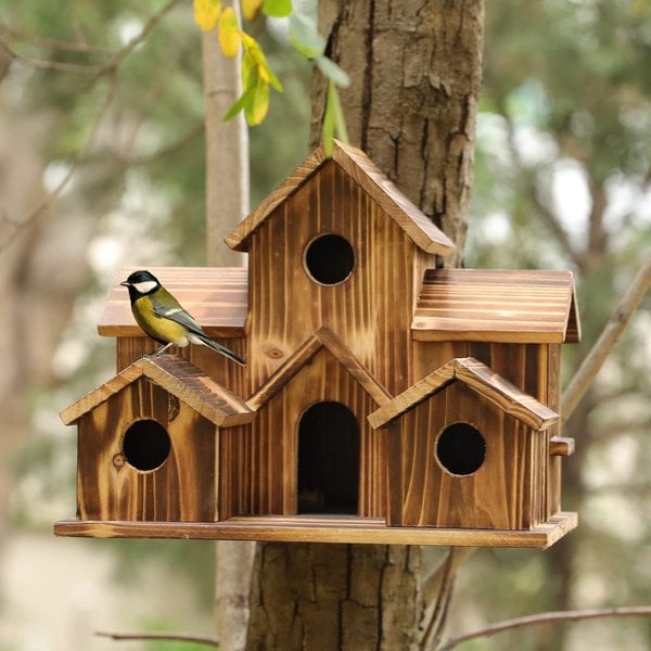 Luxe Houten Vogelhuis – Handgemaakt Design met Authentieke Landelijke Charme-Bird House-DeWoonVallei-DeWoonVallei