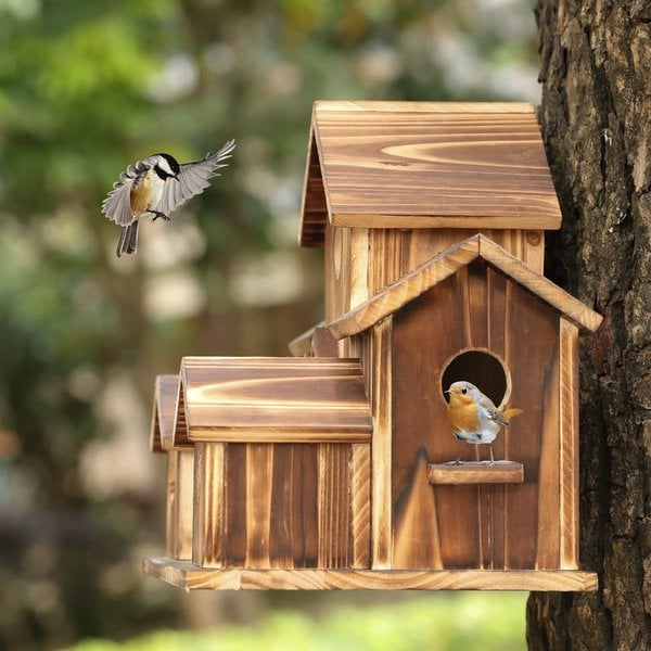 Luxe Houten Vogelhuis – Handgemaakt Design met Authentieke Landelijke Charme-Bird House-DeWoonVallei-DeWoonVallei