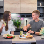 Luxe Kaasplank met Kommen en Messen – Houten Serveerset voor Stijlvolle Borrelmomenten-Kitchen Utensils-DeWoonVallei-DeWoonVallei