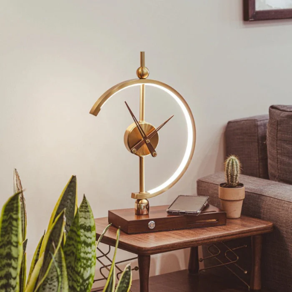 Luxe LED Kloklamp met Draadloos Opladen en Verstelbare Helderheid-Desk Clock-DeWoonVallei-DeWoonVallei