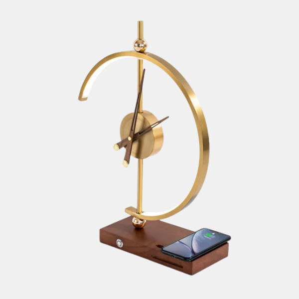 Luxe LED Kloklamp met Draadloos Opladen en Verstelbare Helderheid-Desk Clock-DeWoonVallei-DeWoonVallei