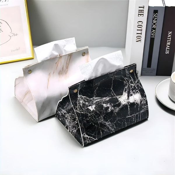 Luxe Marmeren Tissue Box Cover Elegante Ontwerp voor Moderne Ruimtes-Tissue Holder-DeWoonVallei-DeWoonVallei