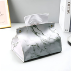 Luxe Marmeren Tissue Box Cover Elegante Ontwerp voor Moderne Ruimtes-Tissue Holder-DeWoonVallei-Wit/Grijs-DeWoonVallei