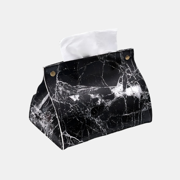 Luxe Marmeren Tissue Box Cover Elegante Ontwerp voor Moderne Ruimtes-Tissue Holder-DeWoonVallei-Zwart/Wit-DeWoonVallei