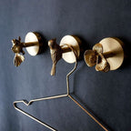 Luxe Messing Wandhaken – Dier- en Bloemdesign met Gouden Afwerking-Coat Rack-DeWoonVallei-DeWoonVallei