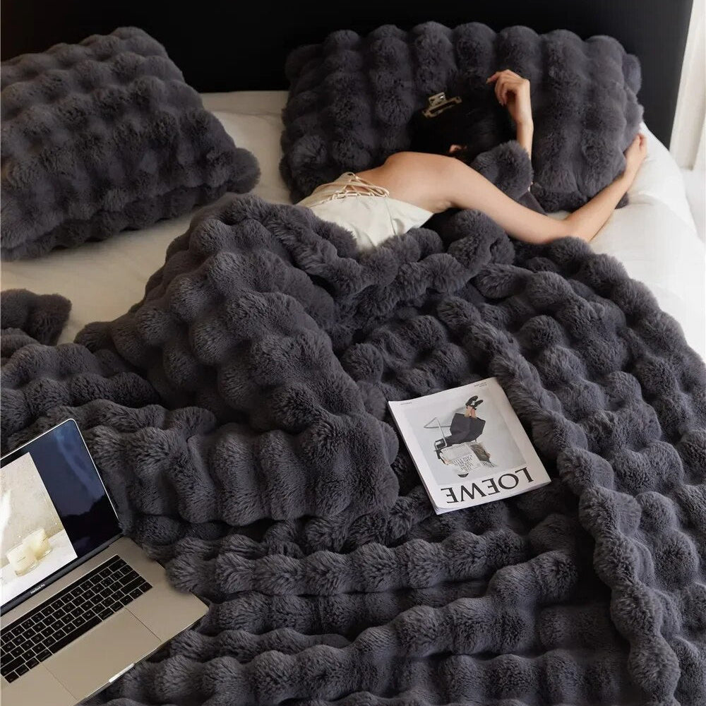 Luxe Pluche Wasbare Deken – Warm, Ademend & Hypoallergeen Comfort-Home Decor-DeWoonVallei-Grafiet Grijs-100x160 cm-DeWoonVallei