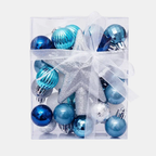 Luxe Set van 30 Kerstballen – Duurzame Onbreekbare Ornamenten met Glanzende, Matte en Glitterafwerking voor een Stralende Kerstboom-DeWoonVallei-Blauw-DeWoonVallei