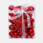 Luxe Set van 30 Kerstballen – Duurzame Onbreekbare Ornamenten met Glanzende, Matte en Glitterafwerking voor een Stralende Kerstboom-DeWoonVallei-Rood-DeWoonVallei