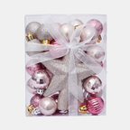 Luxe Set van 30 Kerstballen – Duurzame Onbreekbare Ornamenten met Glanzende, Matte en Glitterafwerking voor een Stralende Kerstboom-DeWoonVallei-Roze-DeWoonVallei