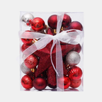 Luxe Set van 30 Kerstballen – Duurzame Onbreekbare Ornamenten met Glanzende, Matte en Glitterafwerking voor een Stralende Kerstboom-DeWoonVallei-donker rood-DeWoonVallei