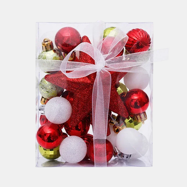 Luxe Set van 30 Kerstballen – Duurzame Onbreekbare Ornamenten met Glanzende, Matte en Glitterafwerking voor een Stralende Kerstboom-DeWoonVallei-rood goud-DeWoonVallei