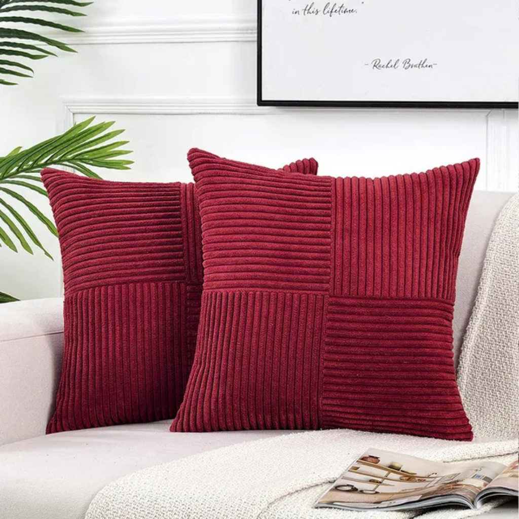 Luxe Sierkussen – Zachte Pluche Comfort & Tijdloze Stijl voor Woonkamer of Slaapkamer-DeWoonVallei-Wijnrood-DeWoonVallei