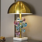 Luxe Tafellamp met Glazen Bubbels – Artistieke Koepellamp met Marmeren Voet en Warme LED Verlichting-Table Lamp-DeWoonVallei-DeWoonVallei