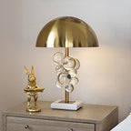 Luxe Tafellamp met Glazen Bubbels – Artistieke Koepellamp met Marmeren Voet en Warme LED Verlichting-Table Lamp-DeWoonVallei-DeWoonVallei
