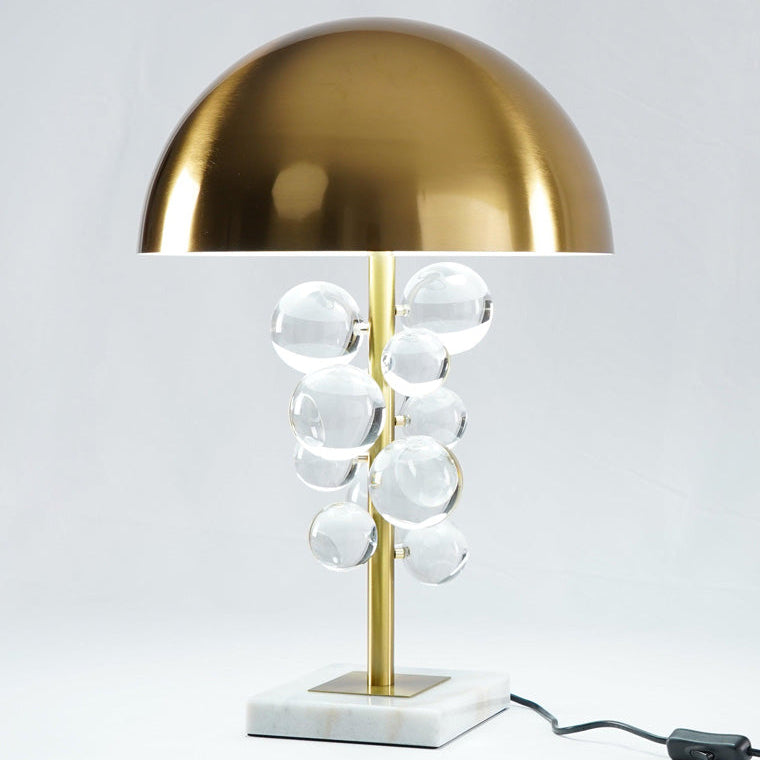 Luxe Tafellamp met Glazen Bubbels – Artistieke Koepellamp met Marmeren Voet en Warme LED Verlichting-Table Lamp-DeWoonVallei-DeWoonVallei