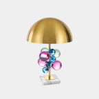 Luxe Tafellamp met Glazen Bubbels – Artistieke Koepellamp met Marmeren Voet en Warme LED Verlichting-Table Lamp-DeWoonVallei-DeWoonVallei