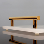 Luxe Witte Marmeren Badkamer Set met Gouden Accenten voor Elegante Organisatie-Bathroom Accessories-DeWoonVallei-DeWoonVallei