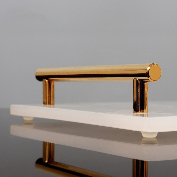 Luxe Witte Marmeren Badkamer Set met Gouden Accenten voor Elegante Organisatie-Bathroom Accessories-DeWoonVallei-DeWoonVallei