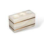 Luxe Witte Marmeren Badkamer Set met Gouden Accenten voor Elegante Organisatie-Bathroom Accessories-DeWoonVallei-Tandenborstelhouder - 14 cm L x 6 cm W x 8 cm H-DeWoonVallei