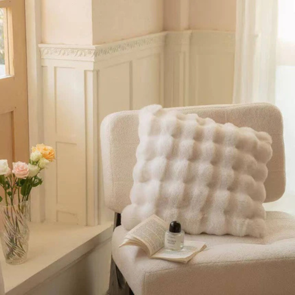 Luxe Zachte Faux Fur Wave Kussenhoes voor Comfort en Stijl-Cushions-DeWoonVallei-DeWoonVallei