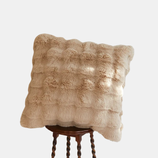 Luxe Zachte Faux Fur Wave Kussenhoes voor Comfort en Stijl-Cushions-DeWoonVallei-DeWoonVallei