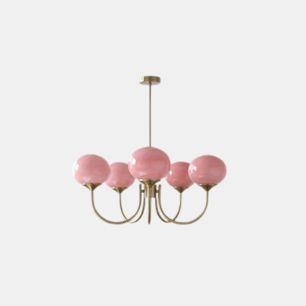 Marshmallow Hanglamp Zacht Roze Glas Elegante Woonverlichting-Hanging Lamp-DeWoonVallei-DeWoonVallei