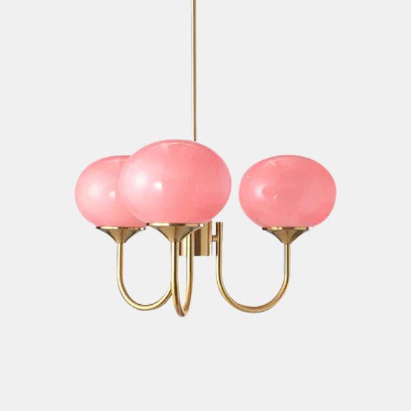 Marshmallow Hanglamp Zacht Roze Glas Elegante Woonverlichting-Hanging Lamp-DeWoonVallei-DeWoonVallei