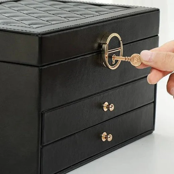 Meerdere Lagen Lederen Sieradendoos Stijlvolle Georganiseerde Opbergruimte-Multilayer Leather Jewellery Box-DeWoonVallei-DeWoonVallei