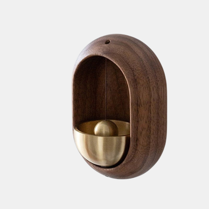 Melodieuze Deurbel van Koper en Hout – Rustgevende Klank en Tijdloze Elegantie voor een Harmonieuze Entree-Doorbell-DeWoonVallei-Ovaal Walnoot-DeWoonVallei