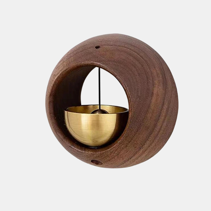 Melodieuze Deurbel van Koper en Hout – Rustgevende Klank en Tijdloze Elegantie voor een Harmonieuze Entree-Doorbell-DeWoonVallei-Rond Walnoot-DeWoonVallei