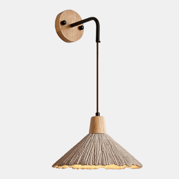 Mid-Century Textuur Houten Wandlamp Stijlvol Warm Licht-Wall Light Fixtures-DeWoonVallei-Stijl A - L26 cm x W26 cm x H12 cm-DeWoonVallei