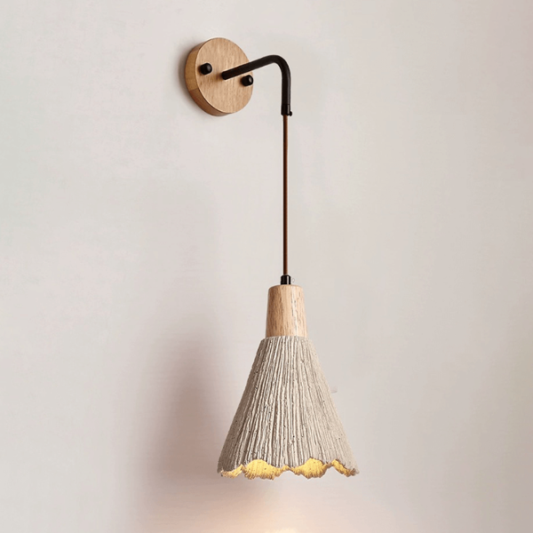 Mid-Century Textuur Houten Wandlamp Stijlvol Warm Licht-Wall Light Fixtures-DeWoonVallei-Stijl B - L16 cm x W16 cm x H21 cm-DeWoonVallei