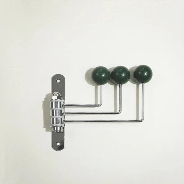Midcentury Wandhaakrek Stijlvol Ontwerp met Ronde Knoppen voor Eenvoudige Organisatie-Hooks-DeWoonVallei-3 Haken-Donkergroen-DeWoonVallei
