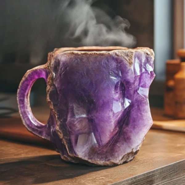 Mineralen Kristallen Koffiemok Elegant Agaat Design & Duurzame Stijl-Mugs-DeWoonVallei-Amethist-DeWoonVallei