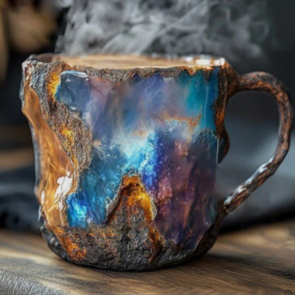Mineralen Kristallen Koffiemok Elegant Agaat Design & Duurzame Stijl-Mugs-DeWoonVallei-Blauwe Oer-DeWoonVallei