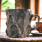 Mineralen Kristallen Koffiemok Elegant Agaat Design & Duurzame Stijl-Mugs-DeWoonVallei-Obsidiaan-DeWoonVallei