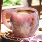 Mineralen Kristallen Koffiemok Elegant Agaat Design & Duurzame Stijl-Mugs-DeWoonVallei-Rozenkwarts-DeWoonVallei