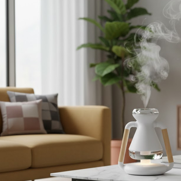 Mini Luchtbevochtiger & Draadloze Telefoonlader Compact 2-in-1 Apparaat voor Frisse Lucht en Snel Opladen-Humidifiers-DeWoonVallei-DeWoonVallei