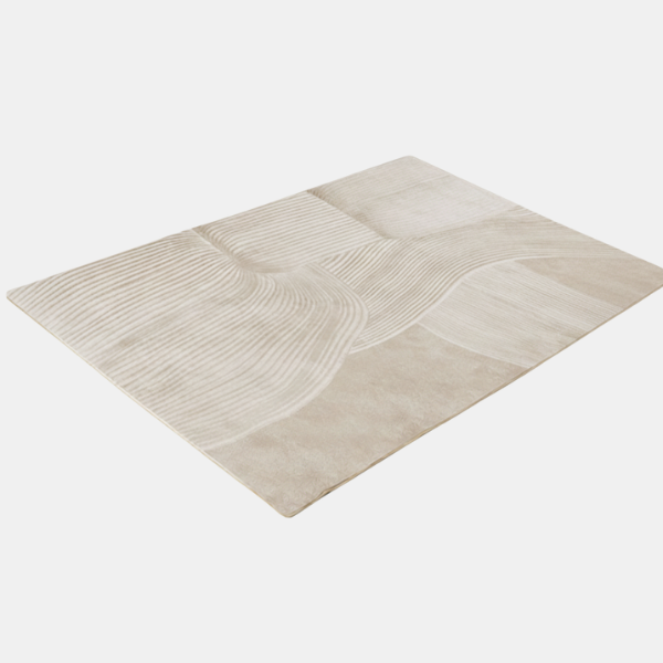Minimalistisch Multi-Kleur Gestreept Vloerkleed Huisdiervriendelijk Gemakkelijk te Onderhouden-Bath Mats & Rugs-DeWoonVallei-Beige-80x120 cm-DeWoonVallei