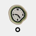 Minimalistische Creme Wandklok met Pendule Optie voor Stille en Stijlvolle Woondecoratie-Clocks-DeWoonVallei-Groen-Met Pendule-DeWoonVallei