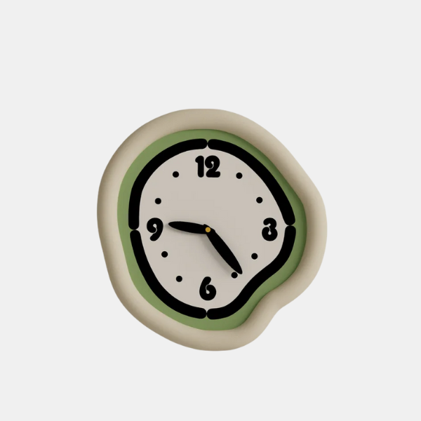 Minimalistische Creme Wandklok met Pendule Optie voor Stille en Stijlvolle Woondecoratie-Clocks-DeWoonVallei-Groen-Zonder Pendule-DeWoonVallei