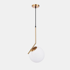 Minimalistische Hanglamp Licht Frosted Glazen Bol Verstelbare Gouden Afwerking Elegante Sfeer-Hanging Lamp-DeWoonVallei-DeWoonVallei