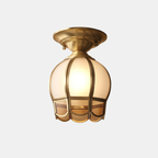 Minimalistische Messing Semi-Opbouw Plafondlamp Elegante Sfeerverlichting-Ceiling Lights-DeWoonVallei-Messing-D-DeWoonVallei