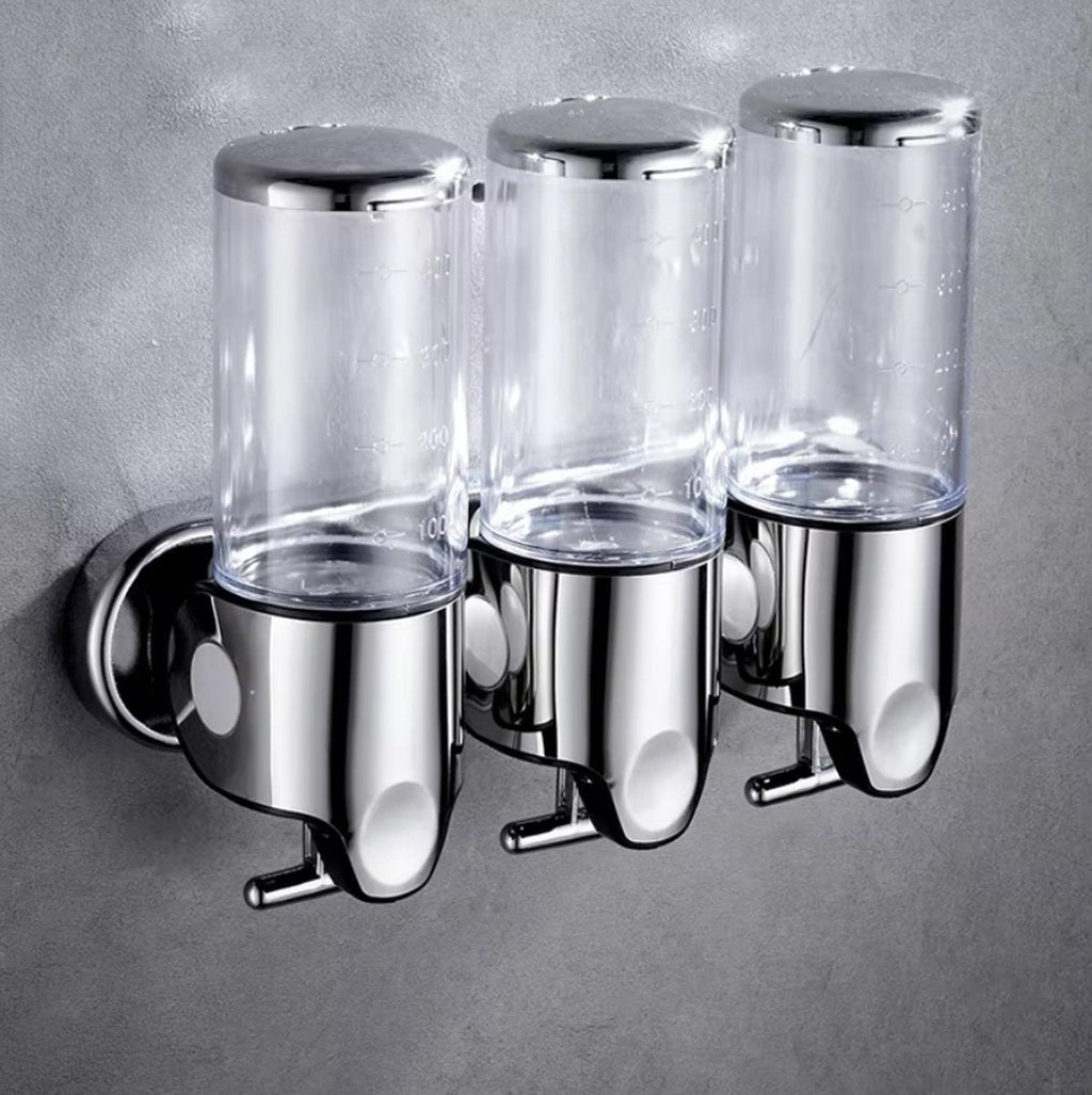 Minimalistische Wandzeepdispenser Set – Moderne Navulbare Zeeppomp voor Badkamer en Keuken-Home & Living-DeWoonVallei-Transparant-DeWoonVallei