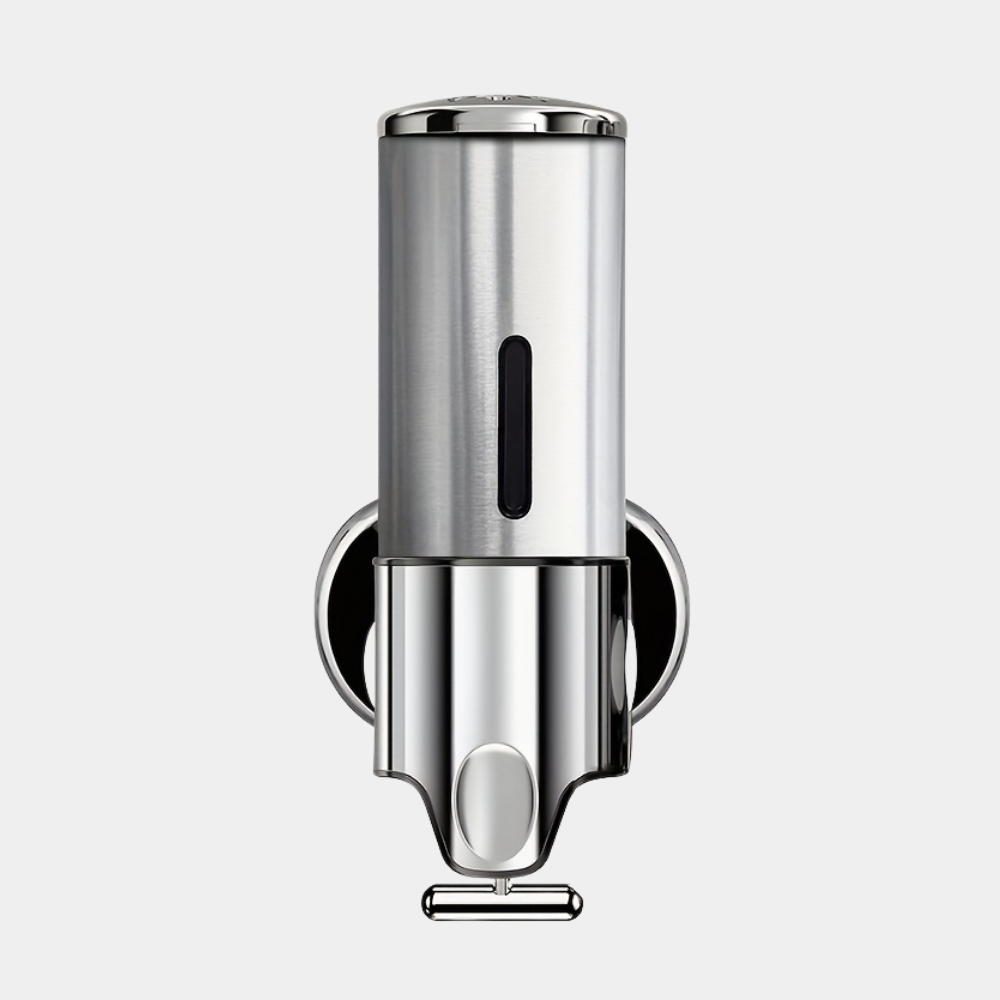 Minimalistische Wandzeepdispenser Set – Moderne Navulbare Zeeppomp voor Badkamer en Keuken-Home & Living-DeWoonVallei-Zilver-DeWoonVallei