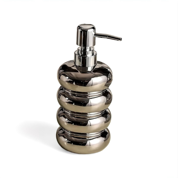 Minimalistische Zeepdispenser Strak Ontwerp, Gemakkelijk in Gebruik, Stijlvol voor Op Het Aanrecht-Bathroom Accessories-DeWoonVallei-Klein ( 17 cm L x 9 cm W)-Zilver-DeWoonVallei