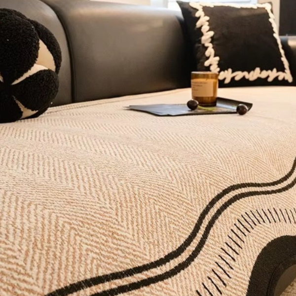 Modern Wave Anti-Slip Bankhoes Stijlvol Golfpatroon voor Bescherming tegen Vlekken en Krassen-Sofa Covers-DeWoonVallei-DeWoonVallei