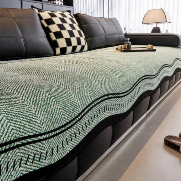 Modern Wave Anti-Slip Bankhoes Stijlvol Golfpatroon voor Bescherming tegen Vlekken en Krassen-Sofa Covers-DeWoonVallei-DeWoonVallei