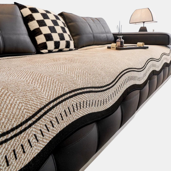 Modern Wave Anti-Slip Bankhoes Stijlvol Golfpatroon voor Bescherming tegen Vlekken en Krassen-Sofa Covers-DeWoonVallei-DeWoonVallei