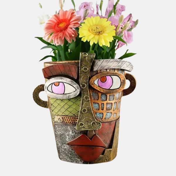 Moderne Abstracte Gezichtsplanter Artistiek Ontwerp voor Stijlvolle Planten-Pots-DeWoonVallei-DeWoonVallei